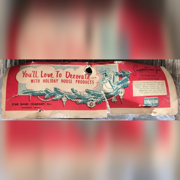 NOS Vintage Holiday House Styrofoam Candy Cane Christmas Decorations 1950s RARE - Picture 3 of 6